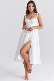 Vestido Midi Branco - Modelo Liviele