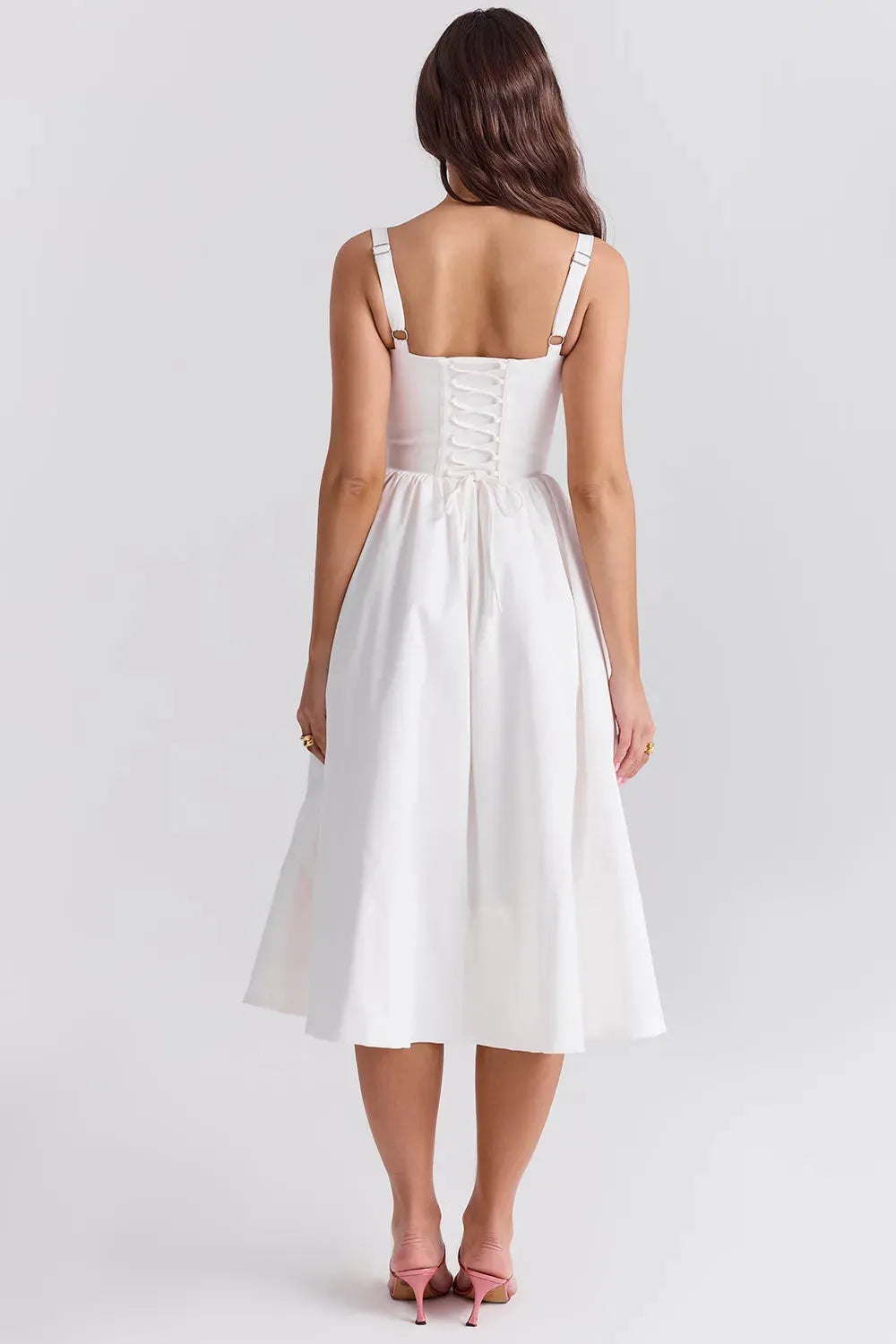 Vestido Midi Branco - Modelo Liviele