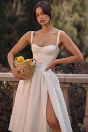 Vestido Midi Branco - Modelo Liviele