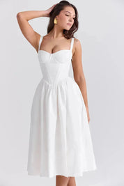 Vestido Midi Branco - Modelo Liviele