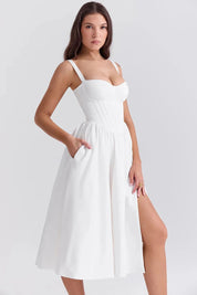 Vestido Midi Branco - Modelo Liviele