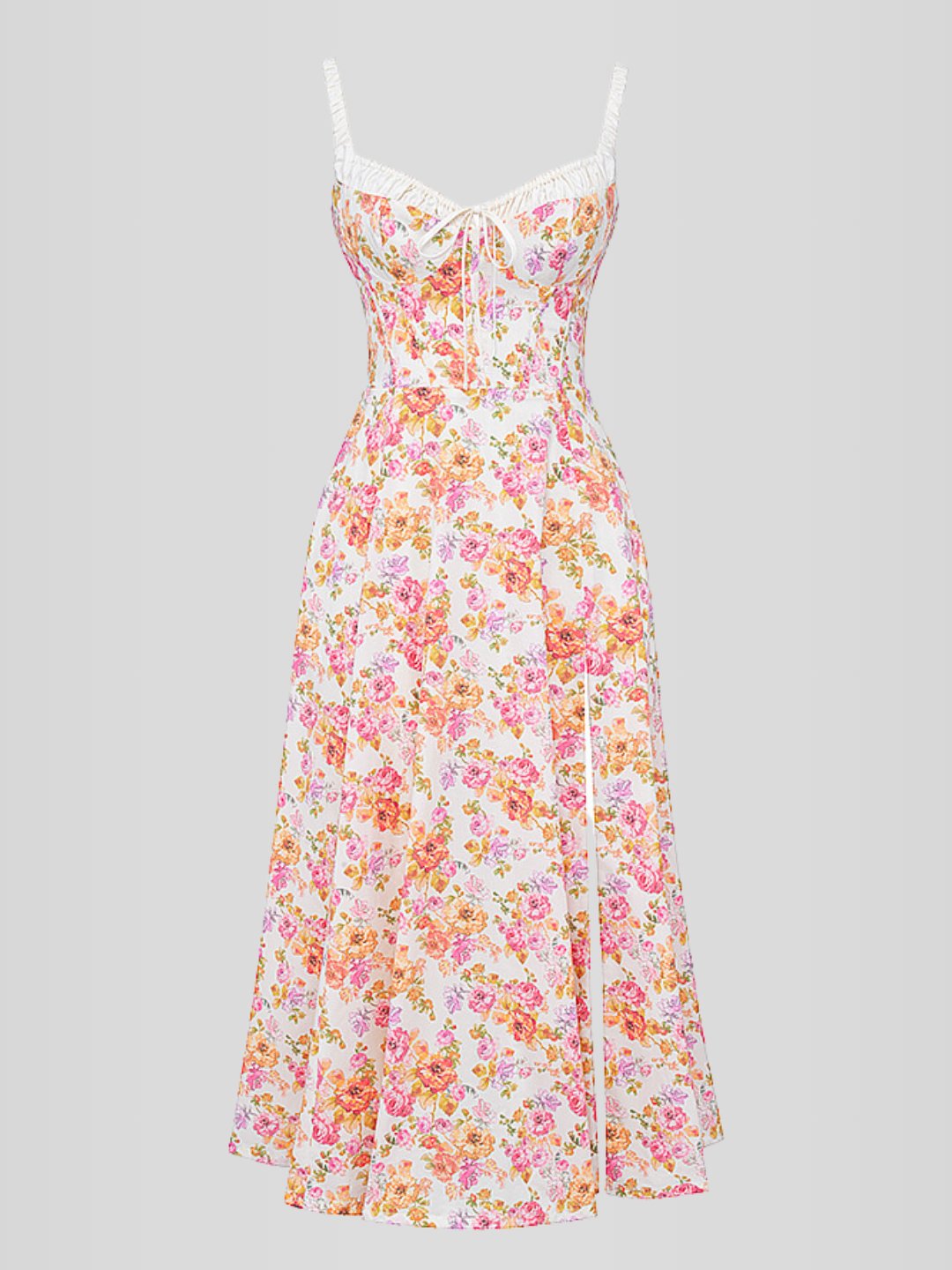 Vestido Midi Branco Floral Liviele