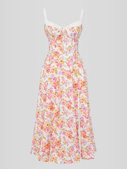 Vestido Midi Branco Floral Liviele