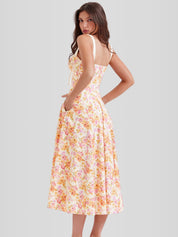 Vestido Midi Branco Floral Liviele