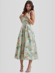 Vestido Midi Branco Floral Liviele