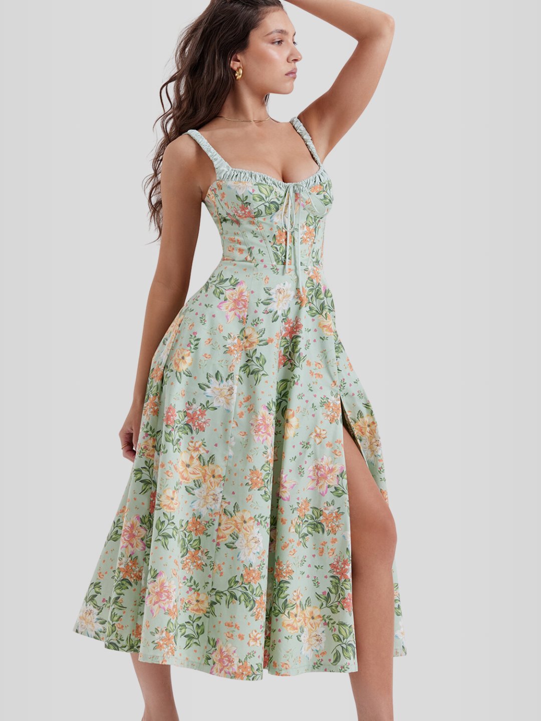 Vestido Midi Branco Floral Liviele