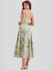 Vestido Midi Branco Floral Liviele