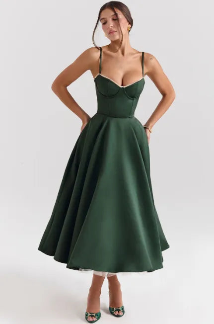Vestido Midi Modela a Cintura - Liviele