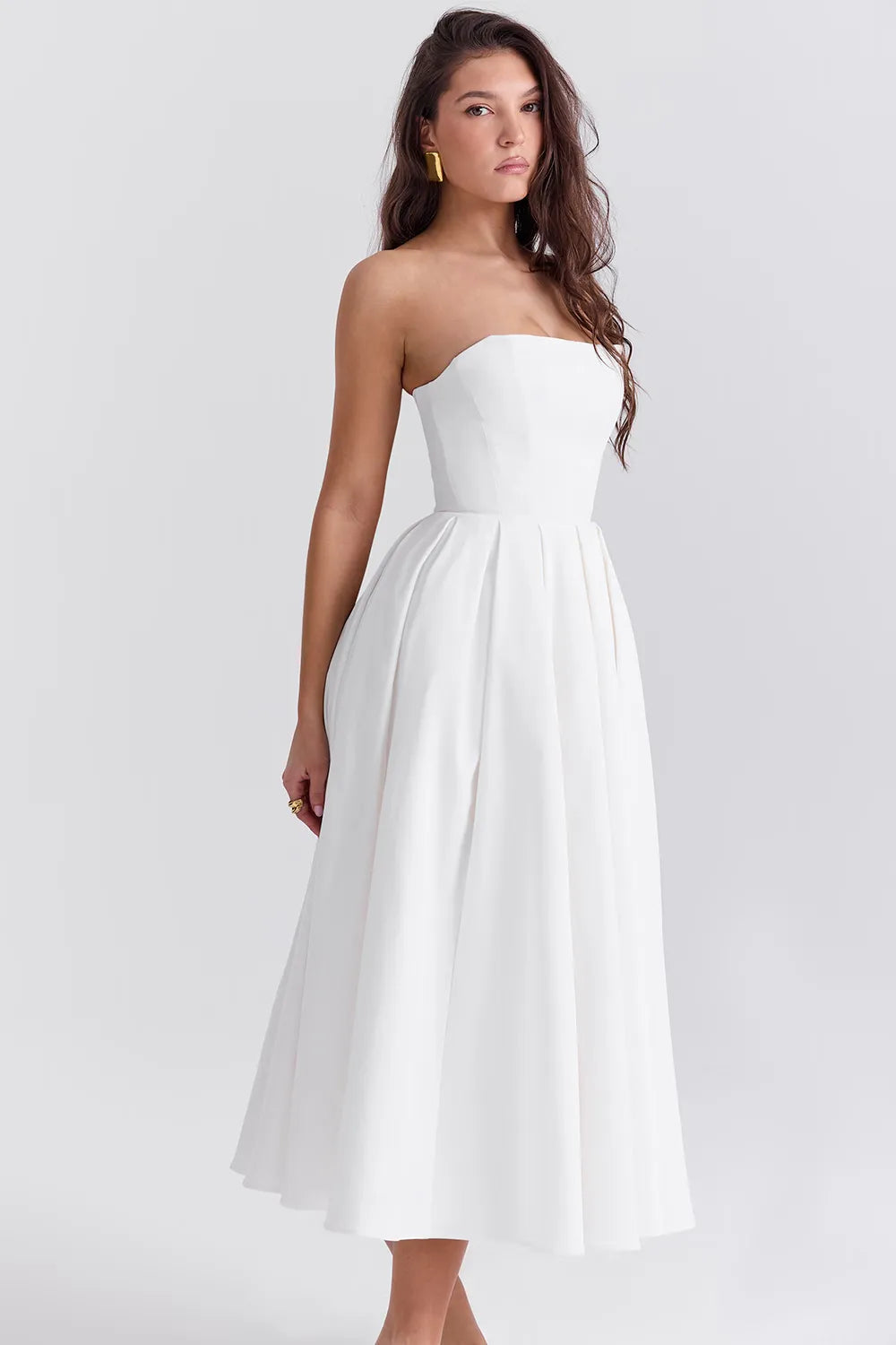 Vestido Midi Sem Alça - Liviele