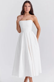 Vestido Midi Sem Alça - Liviele