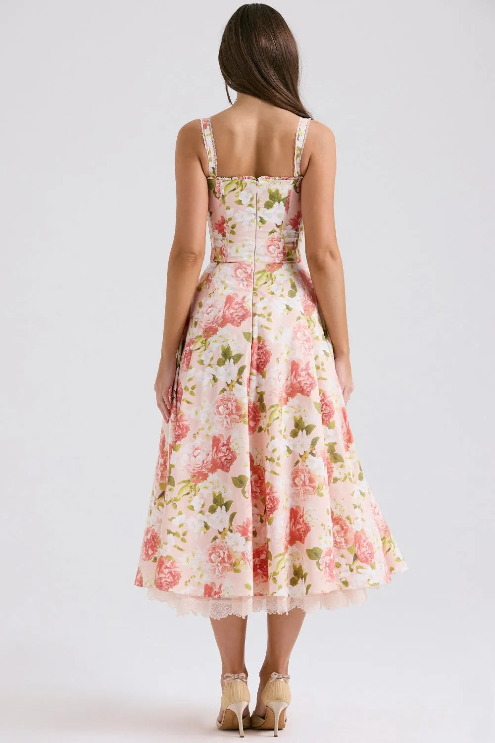 Vestido Midi Vermelho Floral - Liviele