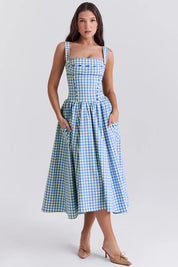 Vestido Midi Xadrez Modelador - Liviele