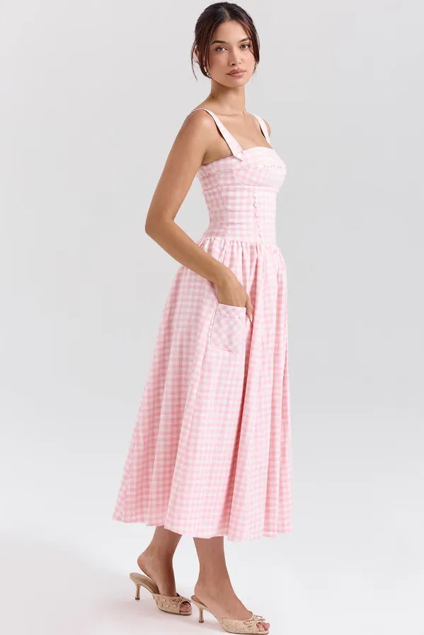 Vestido Midi Xadrez Modelador - Liviele