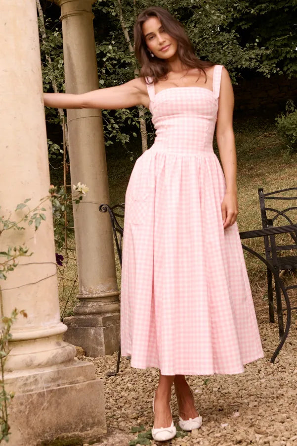 Vestido Midi Xadrez Modelador - Liviele