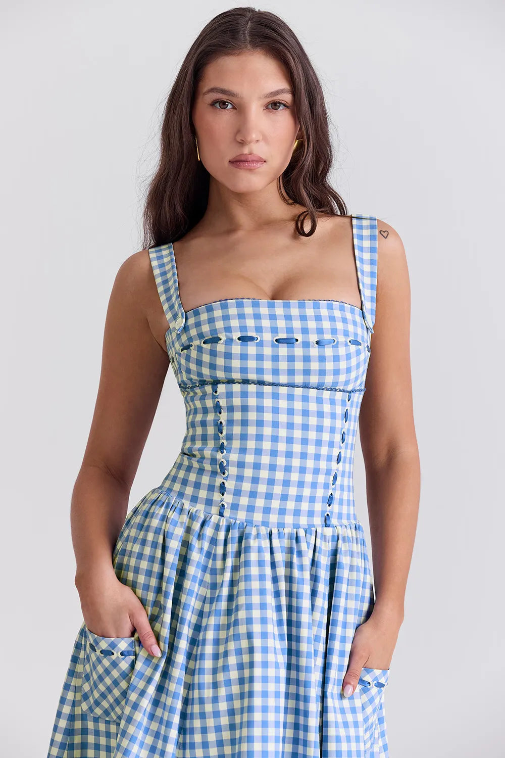 Vestido Midi Xadrez Modelador - Liviele