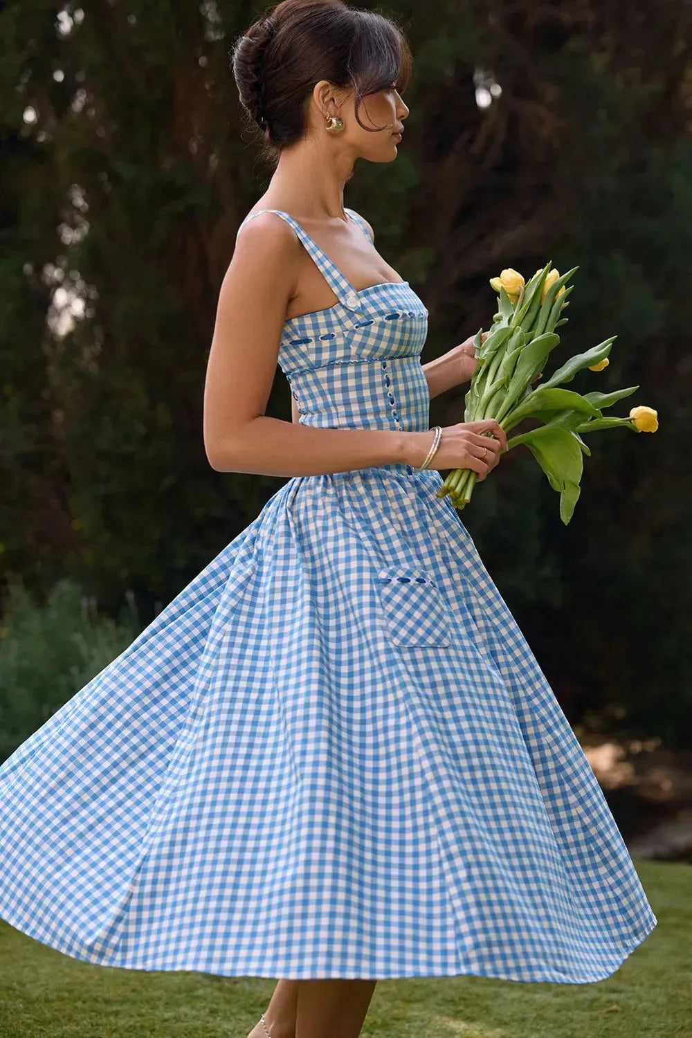 Vestido Midi Xadrez Modelador - Liviele