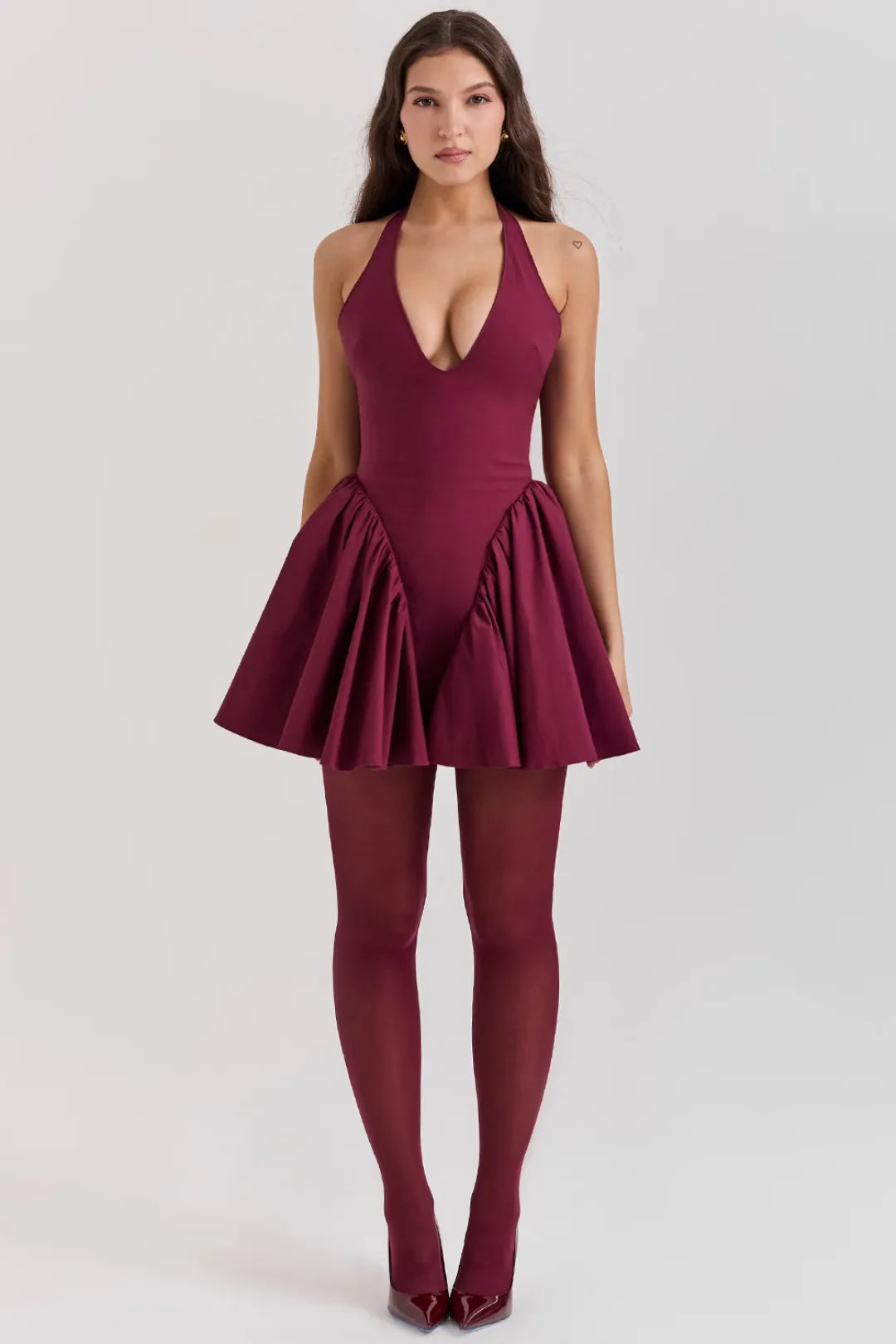 Vestido Vinho Curto Com Alça - Liviele