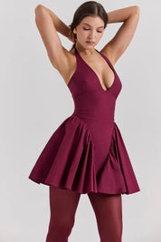Vestido Vinho Curto Com Alça - Liviele