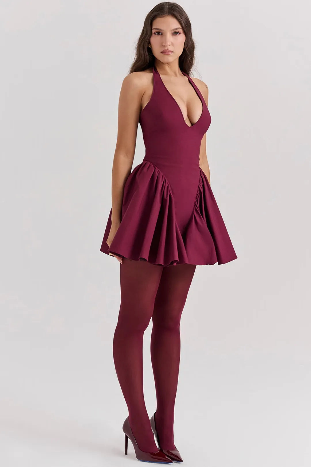 Vestido Vinho Curto Com Alça - Liviele