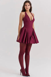 Vestido Vinho Curto Com Alça - Liviele