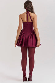 Vestido Vinho Curto Com Alça - Liviele