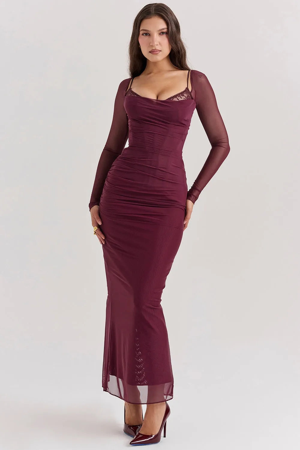 Vestido Longo Com Renda - Liviele