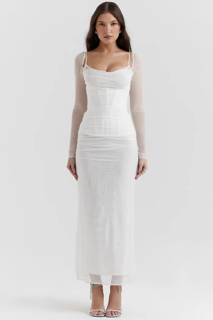 Vestido Longo Com Renda - Liviele