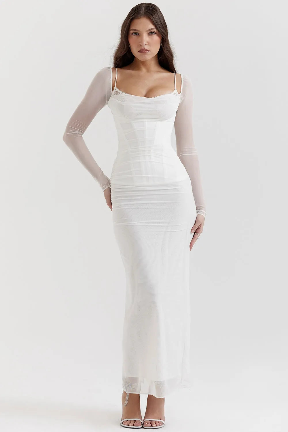 Vestido Longo Com Renda - Liviele