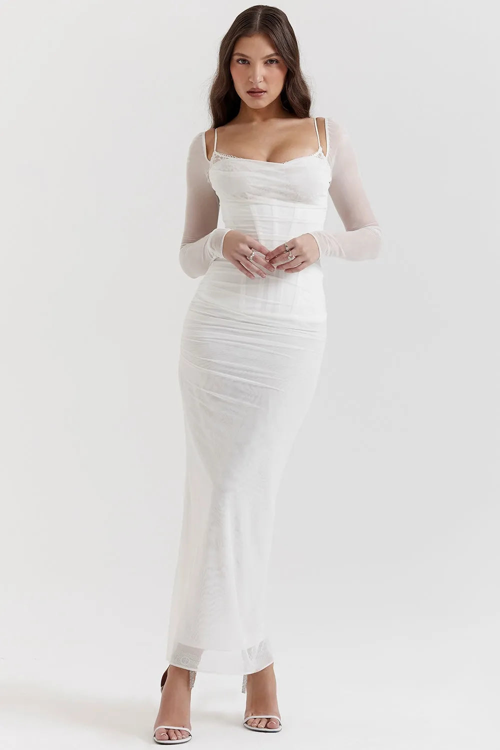 Vestido Longo Com Renda - Liviele