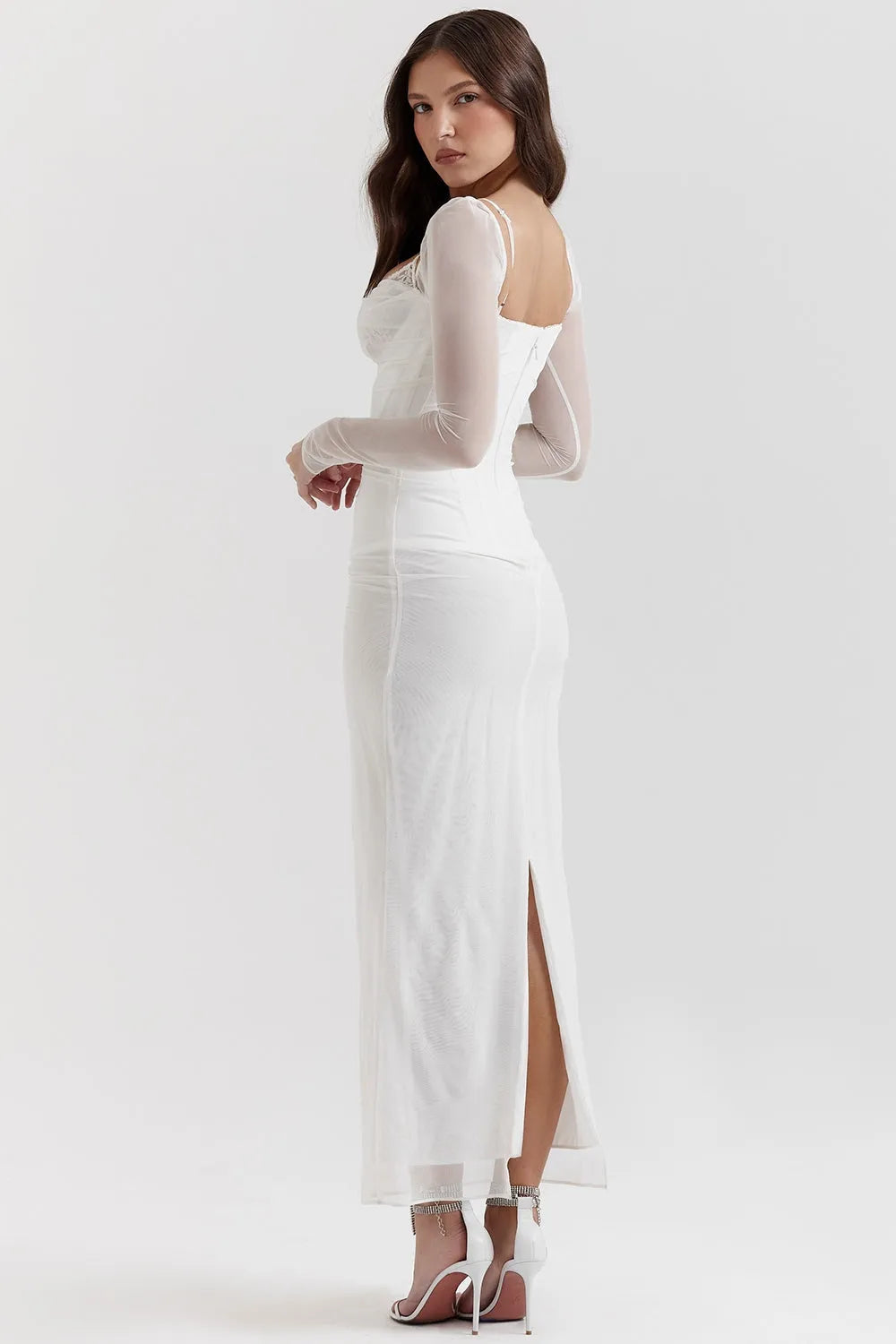 Vestido Longo Com Renda - Liviele