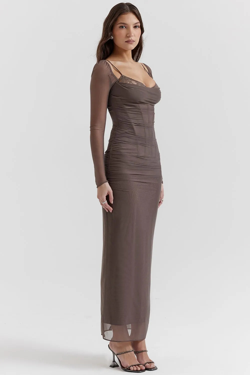 Vestido Longo Com Renda - Liviele