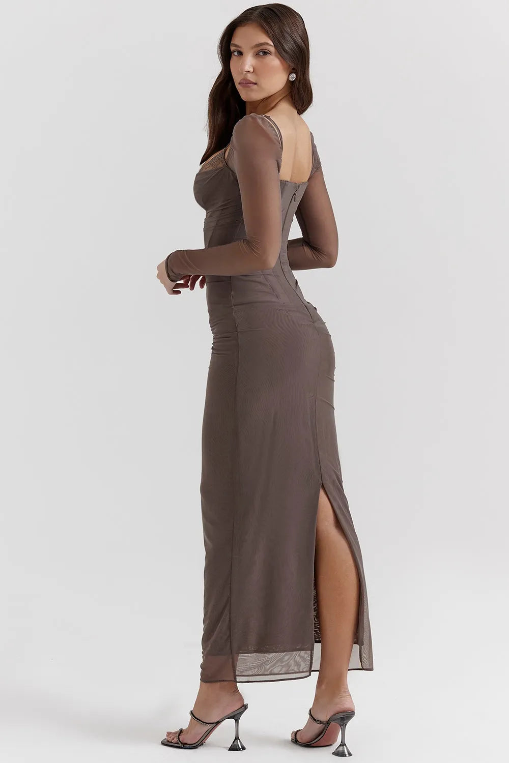 Vestido Longo Com Renda - Liviele