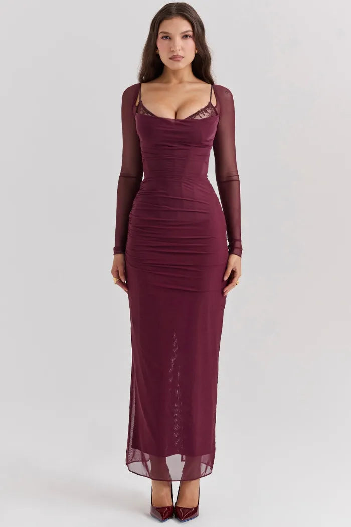 Vestido Longo Com Renda - Liviele