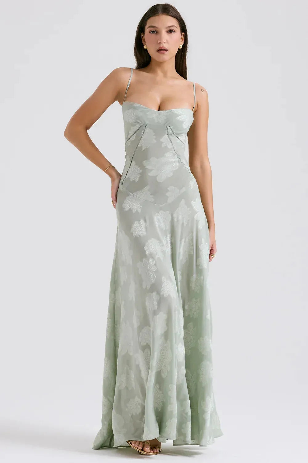 Vestido Longo Floral Branco Exclusivo - Liviele