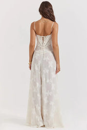 Vestido Longo Floral Branco Exclusivo - Liviele