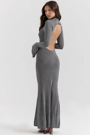 Vestido Longo Para Festas Cinza - Liviele