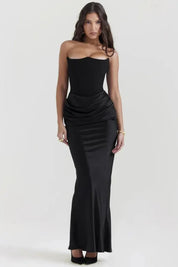 Vestido Longo Para Festas Sem Alça - Liviele