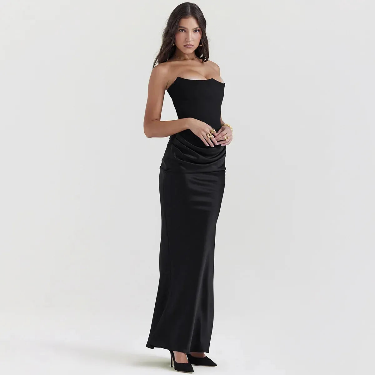 Vestido Longo Para Festas Sem Alça - Liviele