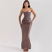 Vestido Longo Para Festas Sem Alça - Liviele