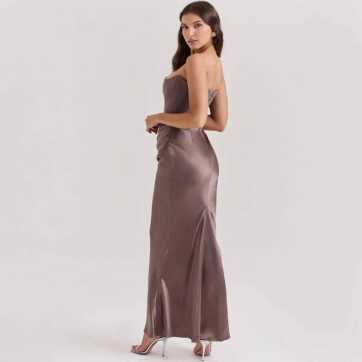 Vestido Longo Para Festas Sem Alça - Liviele