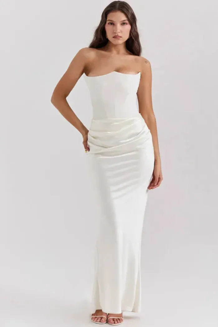Vestido Longo Para Festas Sem Alça - Liviele
