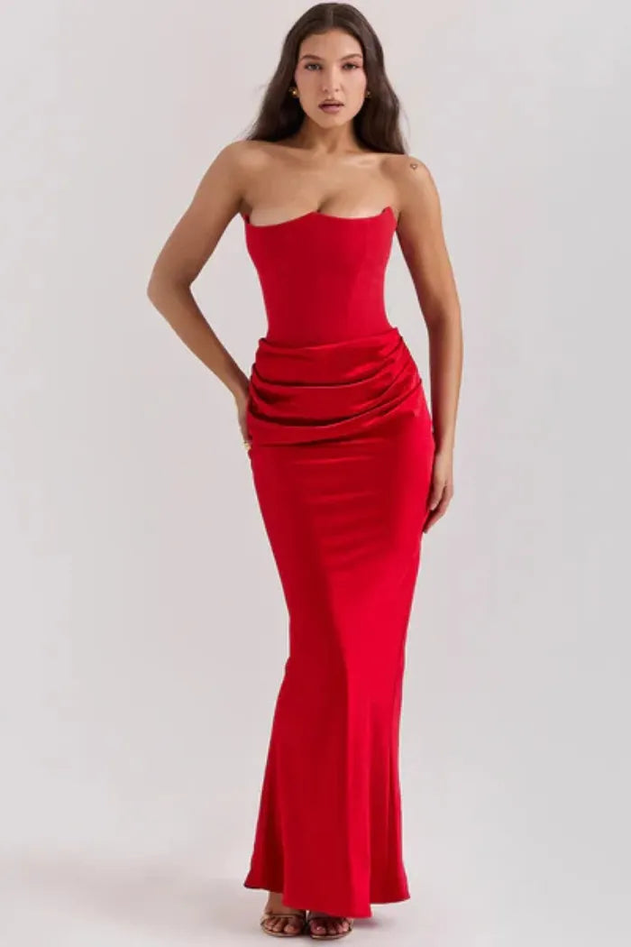 Vestido Longo Para Festas Sem Alça - Liviele