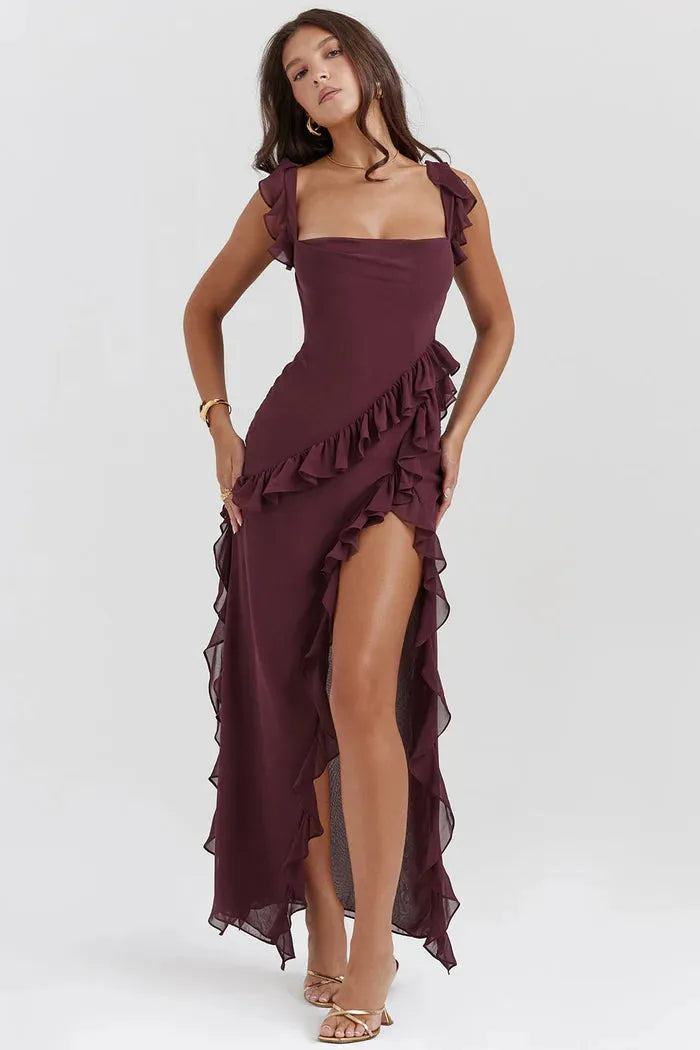 Vestido Longo Vermelho Split - Liviele