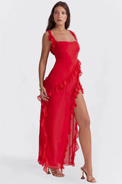 Vestido Longo Vermelho Split - Liviele