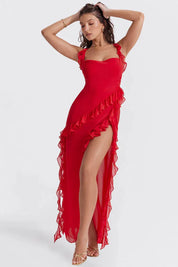Vestido Longo Vermelho Split - Liviele