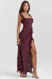 Vestido Longo Vermelho Split - Liviele