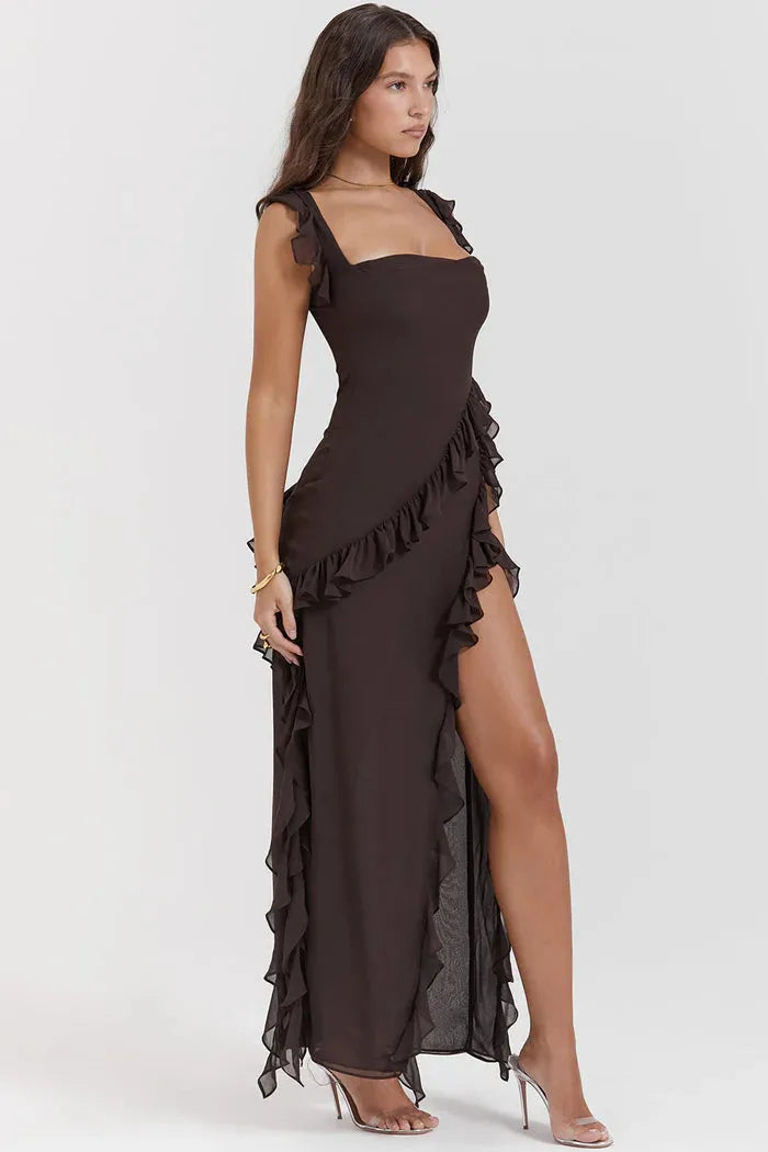 Vestido Longo Vermelho Split - Liviele