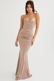 Vestido Longo Vinho Jamilly – Liviele