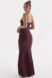 Vestido Longo Vinho Jamilly – Liviele