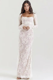 Vestido Longo de Renda Branco - Liviele